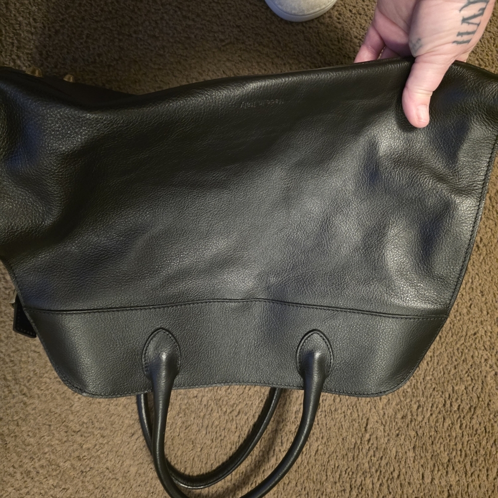 Elegant Black Pratesi GRAN MARGOT Leather Handbag - Picture 9 of 9